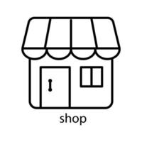 Symbol für die Shop-Linie. editierbarer Strich. Designvorlagenvektor vektor