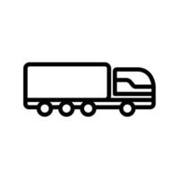 LKW, Güterverkehr-Symbol. Symbol für den Umriss-Stil. einfache Abbildung. editierbarer Strich. Designvorlagenvektor vektor