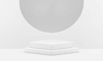 vit kvadrat 3d piedestal nivå plattform halvcirkel hål Plats minimalistisk studio bakgrund vektor