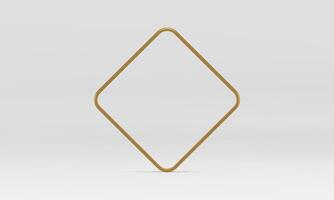 golden 3d Rhombus Rahmen dekorativ Element zum Präsentation Logo Design realistisch vektor