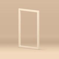 3d Rahmen isometrisch minimalistisch Dekor Element zum Produkt Werbung Beige Studio Hintergrund vektor