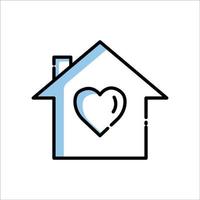 Home-Symbol mit Herz. Wohltätigkeitssymbol, Spende. zweifarbiges Design. Das Symbol kann für Anwendungssymbole, Websymbole und Infografiken verwendet werden. editierbarer Strich. Designvorlagenvektor vektor