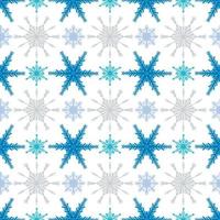 nahtloser Musterwinterhintergrund mit handgezeichneten mehrfarbigen Schneeflocken mit Farbverlauf, Schnee, Wirbel, Schneesturm, Designelementen. Weihnachtsdekoration vektor