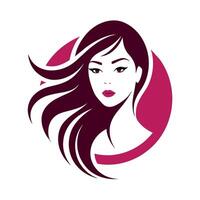Kosmetika Geschäft Logo Kunst Illustration mit Frau Gesicht vektor