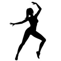 weiblich HipHop Tanzen Zahl Silhouette auf ein Weiß Hintergrund vektor