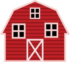 bruka byggnad ikon. röd ladugård hus tecken. barnhouse på de kulle symbol. platt stil. vektor