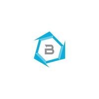 brev b professionell logotyp ikon för tech företag vektor
