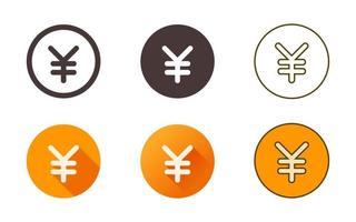 japanischer Yen-Symbol-Icon-Set vektor