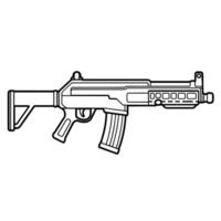 Gliederung Symbol von ein Feuerwaffe zum taktisch oder Sicherheit Entwürfe. vektor