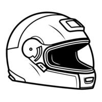 glatt Motorrad Helm Gliederung Symbol zum Sicherheit Ausrüstung Entwürfe. vektor