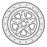 Gliederung Symbol von Rad Reifen zum Automobil Entwürfe. vektor
