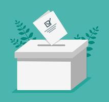 Stimmzettel auf Wahlbox vektor