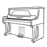 glatt Klavier Gliederung Symbol zum musikbezogen Entwürfe. vektor