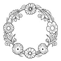 elegant Zier Blumen- Rahmen Gliederung Symbol zum dekorativ Entwürfe. vektor