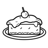 einfach Kuchen Gliederung Symbol zum Bäckerei-Themen Entwürfe. vektor
