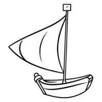 elegant Segelboot Gliederung Symbol zum maritimes Thema Entwürfe. vektor