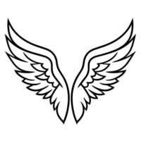 Gliederung Symbol von Flügel zum Luftfahrt oder Engel Entwürfe. vektor