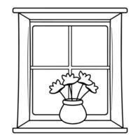 Gliederung Symbol von ein Fenster zum architektonisch Entwürfe. vektor