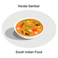 Südindisches leckeres Essen im Kerala-Stil Sambar für das Onam-Festival isoliert vektor