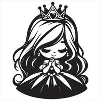 Prinzessin Färbung Buch Büro Mädchen Karikatur Gekritzel kawaii Anime süß Illustration Zeichnung Clip Art Charakter vektor