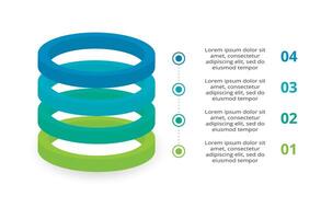 3d Infografik Pyramide, oder Vergleich Diagramm mit 4 bunt schweben Lagen. das Konzept von Ebenen oder Stufen von ein Geschäft Projekt. realistisch Infografik Design Vorlage. vektor
