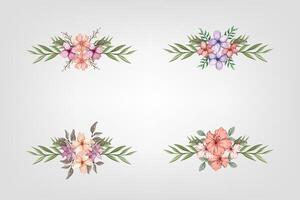 das blüht Grün Blumen- Laub Ornament Ecke Text Separator fügt hinzu elegant Rahmung Text im Einladungen, Karten vektor