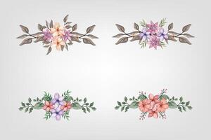 das blüht Grün Blumen- Laub Ornament Ecke Text Separator fügt hinzu elegant Rahmung Text im Einladungen, Karten vektor