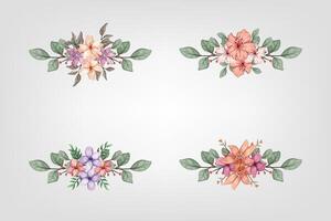 das blüht Grün Blumen- Laub Ornament Ecke Text Separator fügt hinzu elegant Rahmung Text im Einladungen, Karten vektor