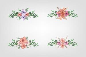 das blüht Grün Blumen- Laub Ornament Ecke Text Separator fügt hinzu elegant Rahmung Text im Einladungen, Karten vektor