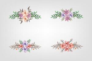 das blüht Grün Blumen- Laub Ornament Ecke Text Separator fügt hinzu elegant Rahmung Text im Einladungen, Karten vektor