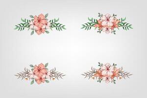 das blüht Grün Blumen- Laub Ornament Ecke Text Separator fügt hinzu elegant Rahmung Text im Einladungen, Karten vektor