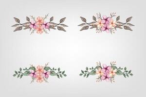 das blüht Grün Blumen- Laub Ornament Ecke Text Separator fügt hinzu elegant Rahmung Text im Einladungen, Karten vektor