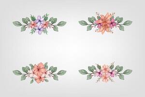 das blüht Grün Blumen- Laub Ornament Ecke Text Separator fügt hinzu elegant Rahmung Text im Einladungen, Karten vektor