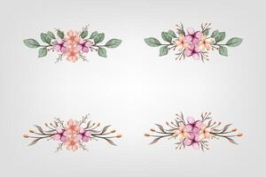 das blüht Grün Blumen- Laub Ornament Ecke Text Separator fügt hinzu elegant Rahmung Text im Einladungen, Karten vektor