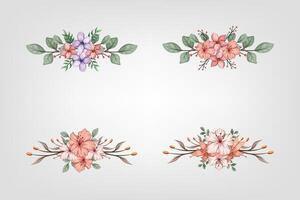 das blüht Grün Blumen- Laub Ornament Ecke Text Separator fügt hinzu elegant Rahmung Text im Einladungen, Karten vektor