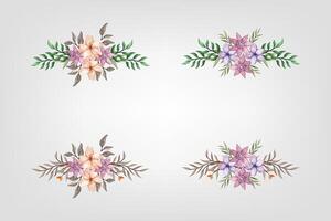 das blüht Grün Blumen- Laub Ornament Ecke Text Separator fügt hinzu elegant Rahmung Text im Einladungen, Karten vektor