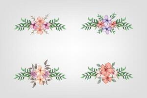 das blüht Grün Blumen- Laub Ornament Ecke Text Separator fügt hinzu elegant Rahmung Text im Einladungen, Karten vektor