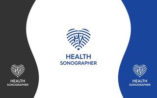 hälsa sonograph modern logotyp design vektor