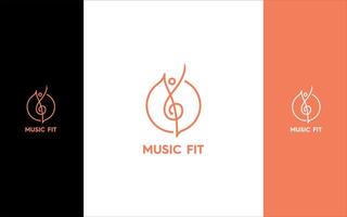 Musik- Fitness klug Logo Design vektor