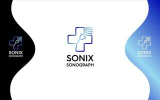 sonix sonograph duktig logotyp design vektor