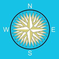 Gold Kompass Rose mit Norden, Süd, Ost, und Westen Richtungen vektor