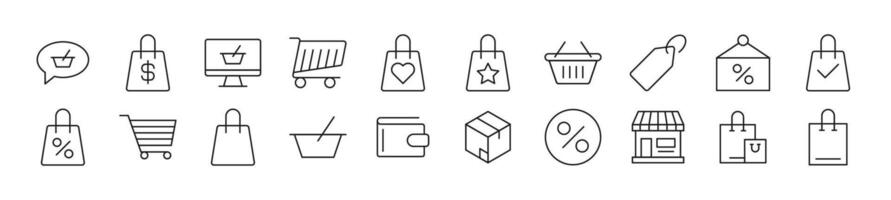 Pack von linear Symbole von Geschäft. editierbar Schlaganfall. linear Symbol zum Netz Websites, Zeitungen, Artikel Buch vektor