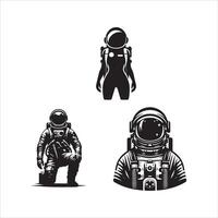 Astronaut Silhouette Symbol Grafik Logo Design vektor