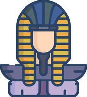 egyptisk huvud linjär Färg illustration vektor