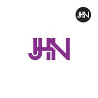 jhn Logo Brief Monogramm Design vektor