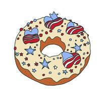 amerikanisch Süss Krapfen. Hand gezeichnet Illustration. vektor