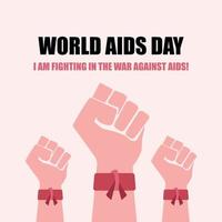 Welt-Aids-Tag-Konzept. unterstützt das Bewusstsein. Urlaubskonzept. Vorlage für Hintergrund, Banner, Karte und Poster. vektor