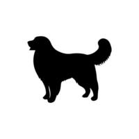 Silhouette des Hundes auf weißem Hintergrund vektor