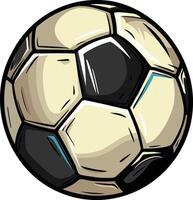 tecknad serie fotboll boll isolerat på vit bakgrund vektor