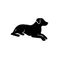 Silhouette des Hundes auf weißem Hintergrund vektor
